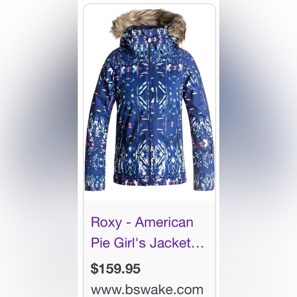 (12) Roxy American Pie Snow Jacket Snowboarding Ski Navy Blue Pink New Condition - Picture 3 of 11